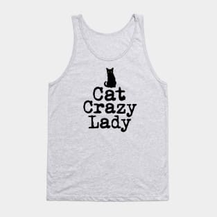 Cat Crazy Lady in Black Cat Silhouette Tank Top